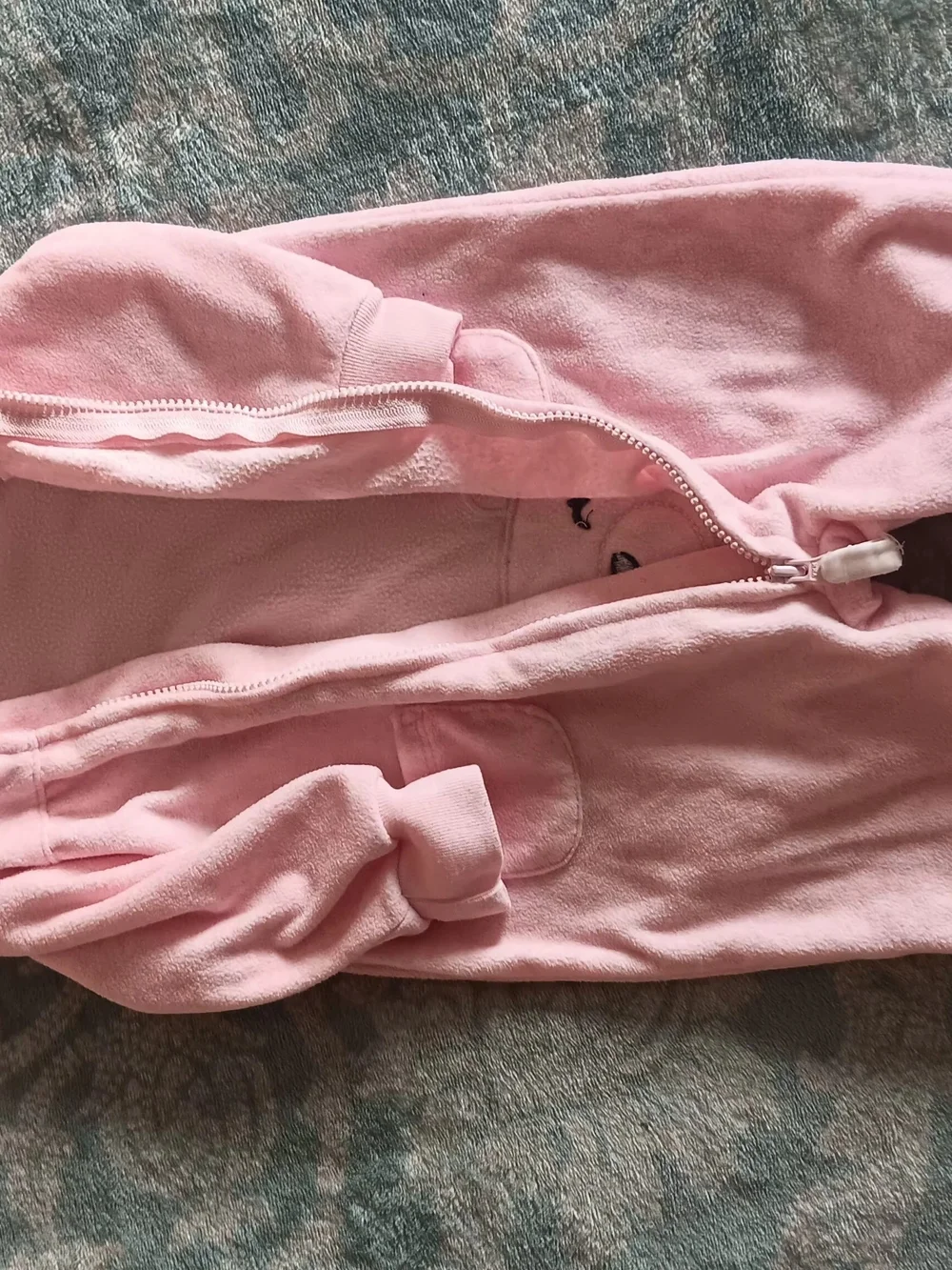 Carter's Pink Hooded Baby One-Piece Zipper Romper